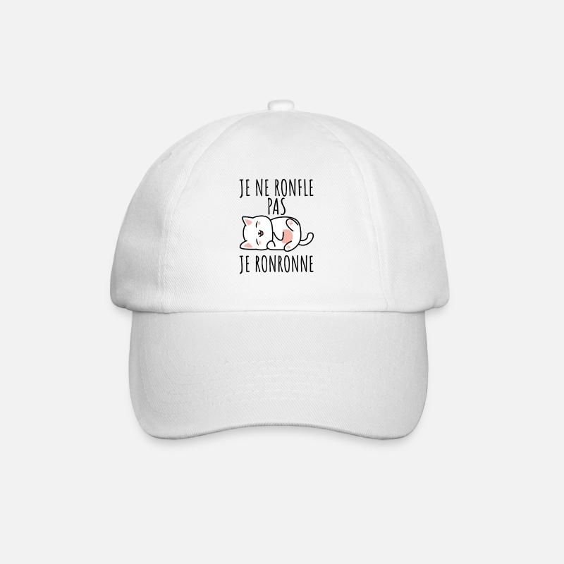 je ne ronfle pas je ronronne - Casquette classique - blanc/blanc