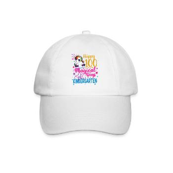 Einhorn glückliche 100 magische Tage von Kindern - Baseballkappe - Weiß/Weiß - Vorne