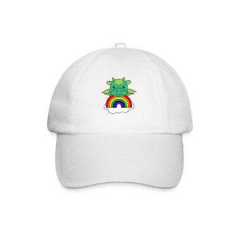 Dragon colorful rainbow for kids cute dragon - Baseball Cap - white/white - Front