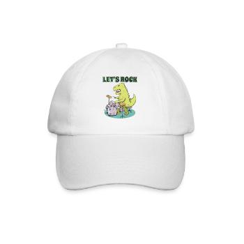 Drôle de T-Rex Costume Drummer Drums - Casquette classique - blanc/blanc - Devant