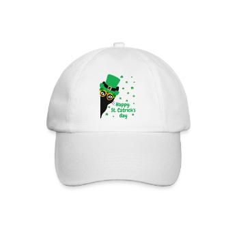 Funny cat st patrick's day saint paddy's saint pat - Baseball Cap - white/white - Front