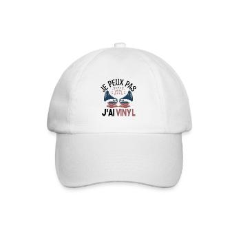 Je peux pas j'ai vinyle Cadeau amoureux de musique - Casquette classique - blanc/blanc - Devant
