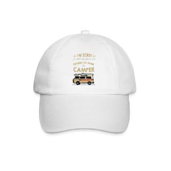 Camping Camper Outdoor Sommer Design - Baseballkappe - Weiß/Weiß - Vorne