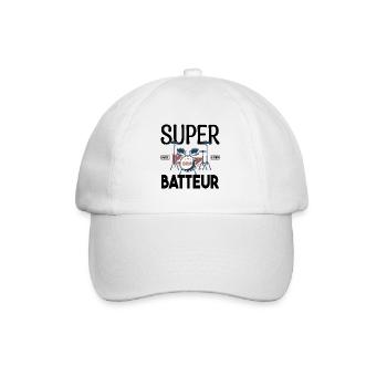 Super Batteur. Cadeau batteur. bassiste. Musicien. - Casquette classique - blanc/blanc - Devant