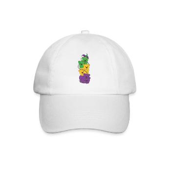let the shenanigans begin Mardi Gras Bear Tower - Baseball Cap - white/white - Front