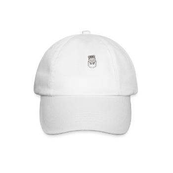 Hippo in pocket cute hippos in breast pocket - Baseball Cap - white/white - Front