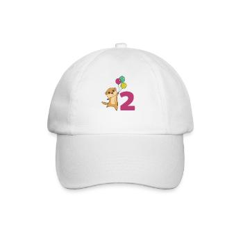 Erdmännchen zweiter Geburtstag Luftballons Kinder - Baseballkappe - Weiß/Weiß - Vorne
