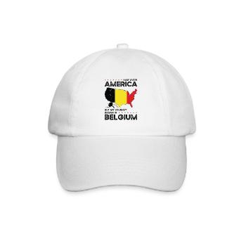 Born Belgian Belgium American USA Citizenship - Baseball Cap - white/white - Front