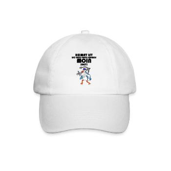 Nordsee Plattdeutsch Spruch Moin Möwe - Baseballkappe - Weiß/Weiß - Vorne