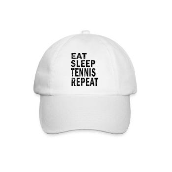 Eat sleep Tennis repeat for Tennis lovers - Baseball Cap - white/white - Front