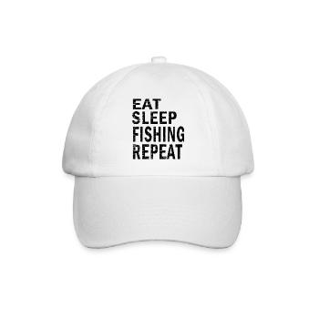 Eat sleep fishing repeat for fishing lovers - Baseball Cap - white/white - Front