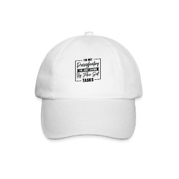 Procrastinating Tasks Procrastinator Delaying Work - Baseball Cap - white/white - Front