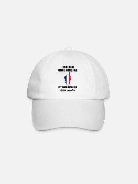 Korsika Lustiger Spruch Frankreich Insel Geschenk - Baseballkappe - Weiß/Weiß