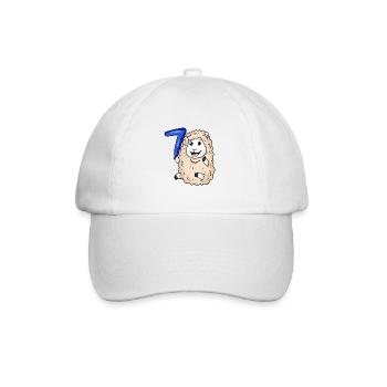 7 ans - 7ème anniversaire avec motif animal - mouton - Casquette classique - blanc/blanc - Devant