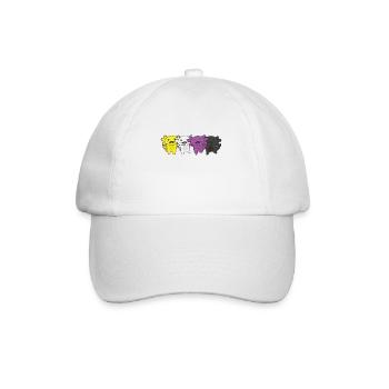 Nonbinary Flag Non Binary Pride LGBTQ Axolotl - Baseballkappe - Weiß/Weiß - Vorne