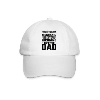 daddy father mechanic couple parents daddy - Baseball Cap - white/white - Front