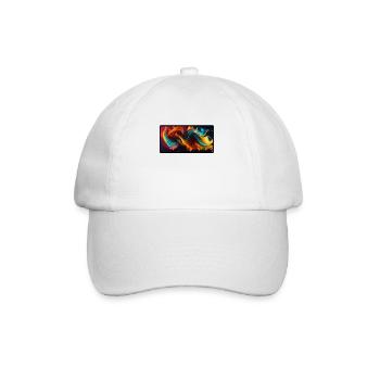 Colour swirls on dark blue - Baseball Cap - white/white - Front