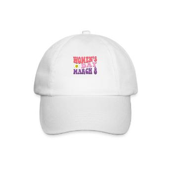 Women's Day March - Happy International Women's Da - Baseball Cap - white/white - Front