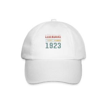 Légendaire Depuis Février 1923 Anniversaire - Casquette classique - blanc/blanc - Devant