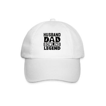 Bowling Vater Papa Cooler - Baseballkappe - Weiß/Weiß - Vorne