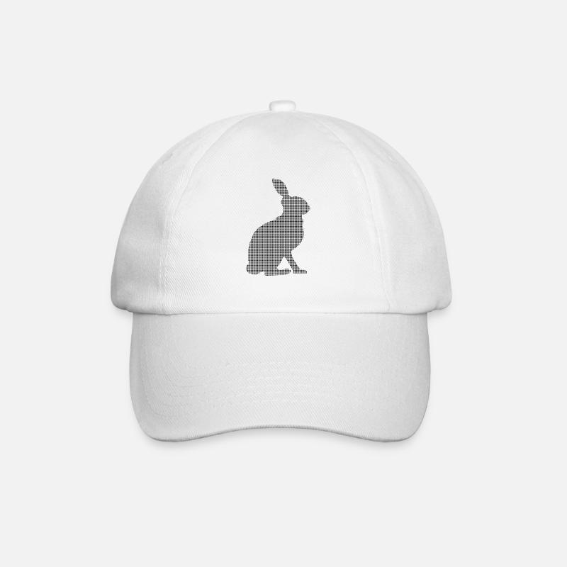Hase - Baseballkappe - Weiß/Weiß