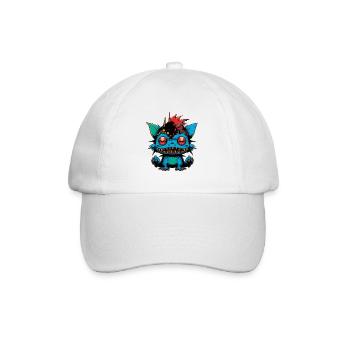 Monster Crash - Monstre bleu souriant effronté - Casquette classique - blanc/blanc - Devant