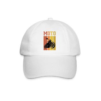 Retro Graphic Motorcycle Rider Motorcyclist Biker - Baseballkappe - Weiß/Weiß - Vorne