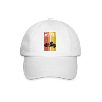 Retro Graphic Motorcycle Rider Motorcyclist Biker - Baseballkappe - Weiß/Weiß - Vorne