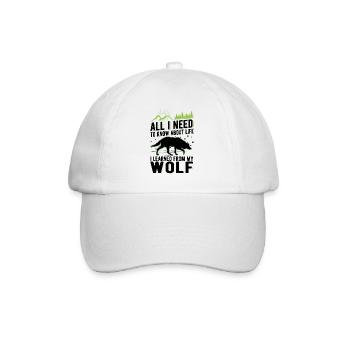 Wolf Liebhaber Geschenk Wolfsrudel - Baseballkappe - Weiß/Weiß - Vorne