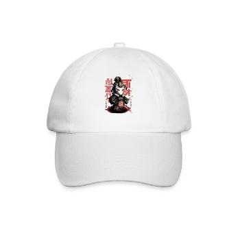 Mythische Japanische Samurai Kuchisake Onna Teufel - Baseballkappe - Weiß/Weiß - Vorne