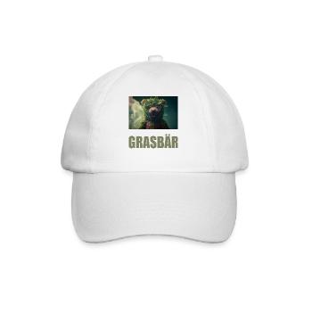 Grasbär Cannabis Weed Hanf Bär - Baseballkappe - Weiß/Weiß - Vorne
