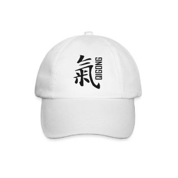 qigong chinesisches zeichen schwarz - Baseballkappe - Weiß/Weiß - Vorne
