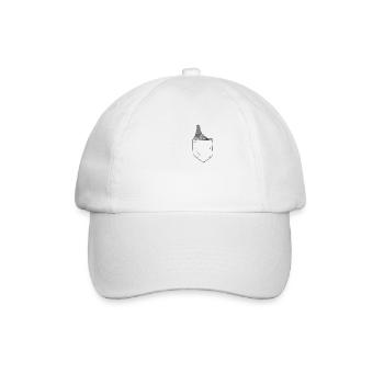 Taube in Brusttasche Taubenzüchter - Baseballkappe - Weiß/Weiß - Vorne