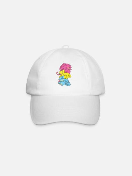 Pansexual Flag Pride LGBTQ Chamäleon Haufen - Baseballkappe - Weiß/Weiß