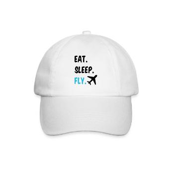 Pilot Eat Sleep And Fly Airplane - Baseball Cap - white/white - Front