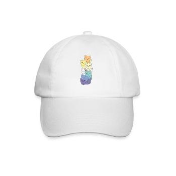 genderfaun Flag Pride LGBTQ mignon cat pile - Casquette classique - blanc/blanc - Devant