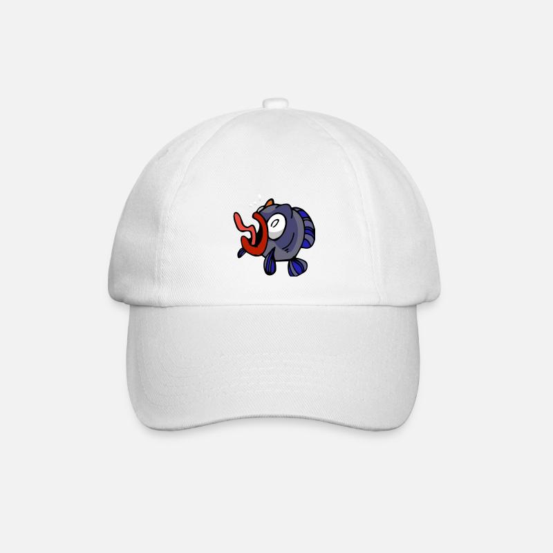 Fish Fischangler Geschenkidee Meer - Baseballkappe - Weiß/Weiß