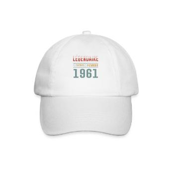 Légendaire Depuis Février 1961 Anniversaire - Casquette classique - blanc/blanc - Devant