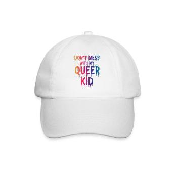 Queer Kid | Eltern | Familie | LGBTQ - Baseballkappe - Weiß/Weiß - Vorne
