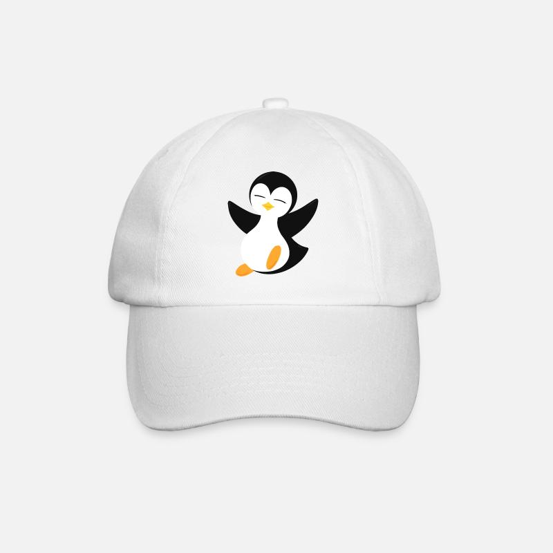 Pinguin - Baseballkappe - Weiß/Weiß