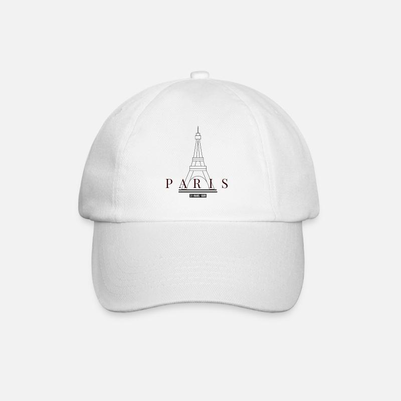 Eiffelturm-Design - Baseballkappe - Weiß/Weiß