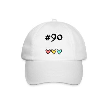 90 JAHRE. 90-JÄHRIGES JUBILÄUM. GEBURTSTAG 90 JAHRE. 90 - Baseballkappe - Weiß/Weiß - Vorne