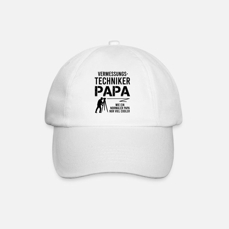 Vermessungstechniker Papa Spruch Geschenk Herren - Baseballkappe - Weiß/Weiß