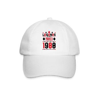 cadeau d'anniversaire Mars 1980. jeux de carte . - Casquette classique - blanc/blanc - Devant
