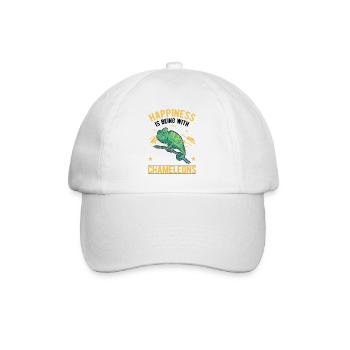 Le bonheur, c’est d’être avec des caméléons caméléon - Casquette classique - blanc/blanc - Devant