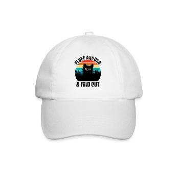 Fluff Around And Find Out Cat Retro Gift - Baseball Cap - white/white - Front