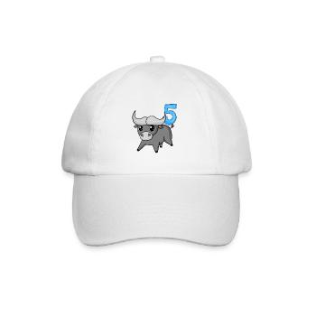5 Jahre alt - 5. Geburtstag mit Tier Motiv - Baseballkappe - Weiß/Weiß - Vorne