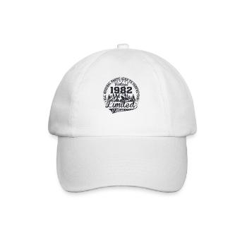 Cadeau d’anniversaire original né en 1982 - Casquette classique - blanc/blanc - Devant