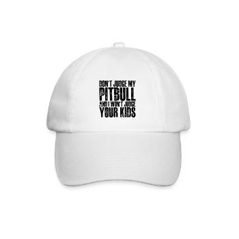 Ne jugez pas mon pitbull et je ne jugerai pas vos enfants 4 - Casquette classique - blanc/blanc - Devant