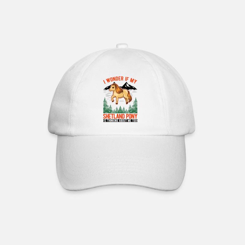 Shetlandpony Geschenk Shetland-Pony Shetty - Baseballkappe - Weiß/Weiß
